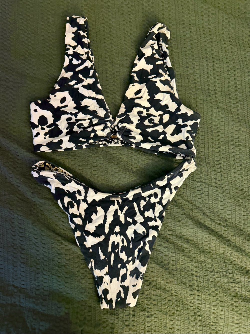 Maaji Black and White Animal-Print Bikini